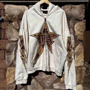 YoungLa Superstar Hoodie Full Zip Men’s Large White Heavyweight Cotton